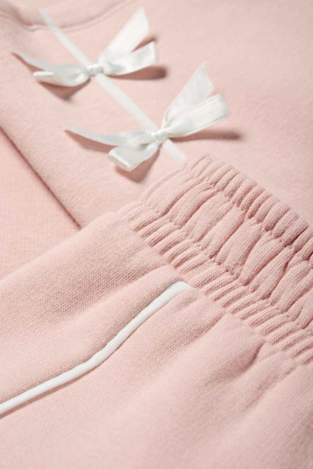 Children Girls - Bow - joggers - rose