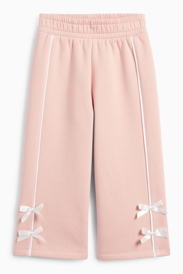Children Girls - Bow - joggers - rose