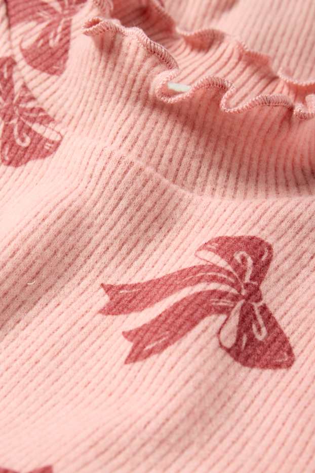 Kinderen: meisjes - Strik - longsleeve - geribd - roze