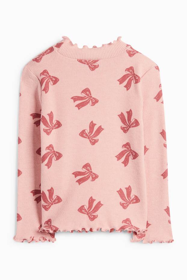 Kinderen: meisjes - Strik - longsleeve - geribd - roze