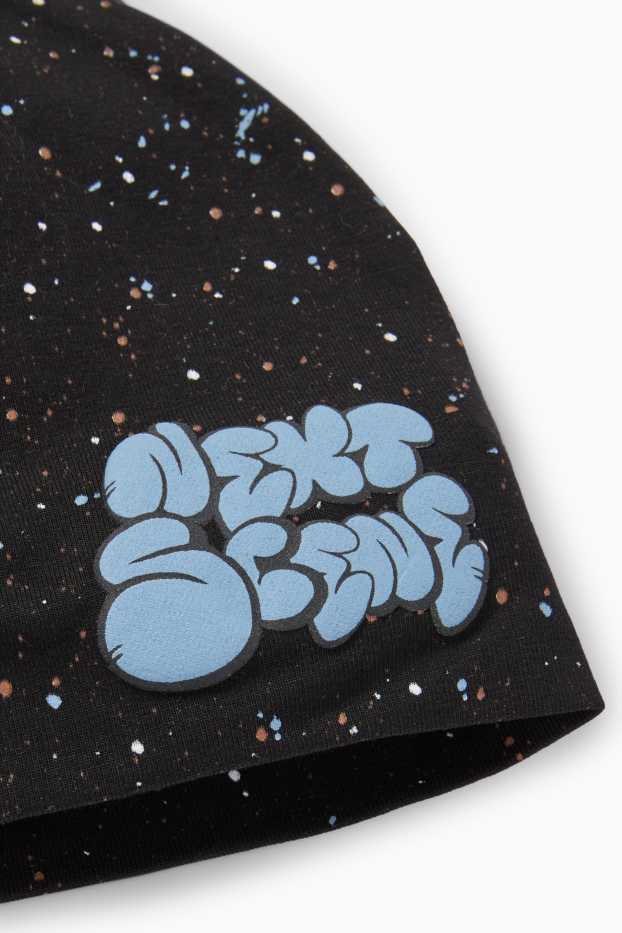 Children Boys - Beanie - patterned - black