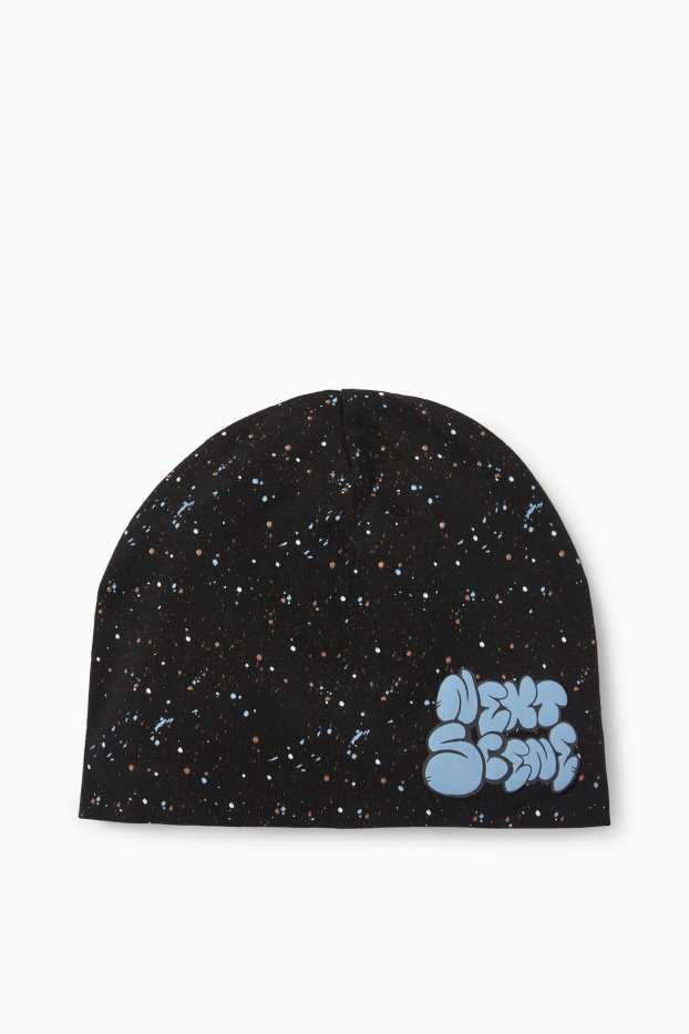 Children Boys - Beanie - patterned - black