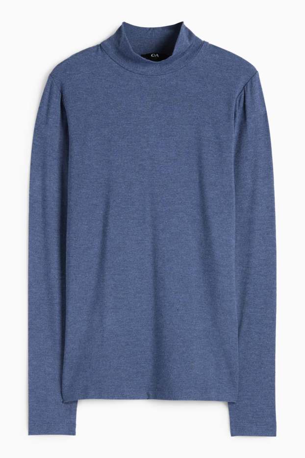 Women - Long sleeve top- regular fit - dark blue