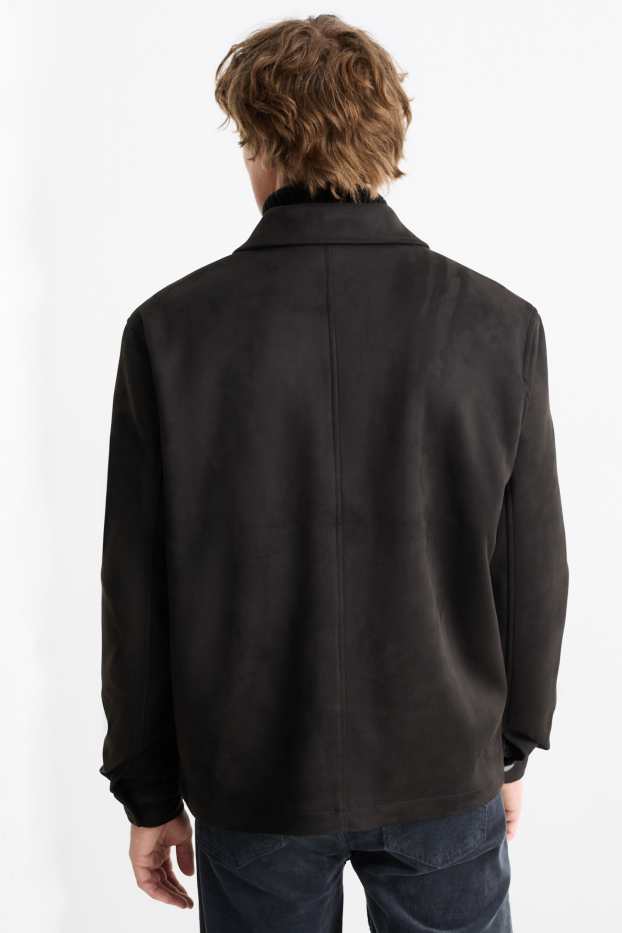 Hombre - Cazadora - antelina - negro