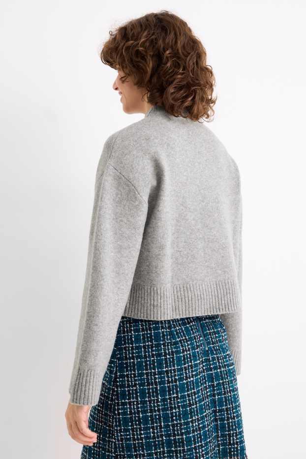 Kobiety - Sweter - jasnoszary-melanż