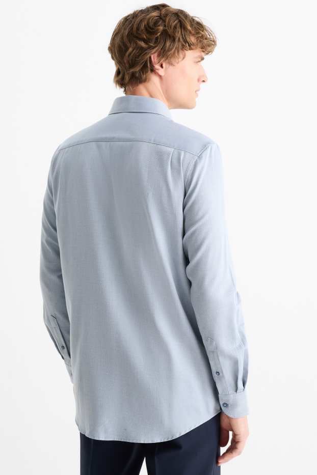 Hommes - Chemise de bureau - regular fit - col cutaway - facile à repasser - bleu clair