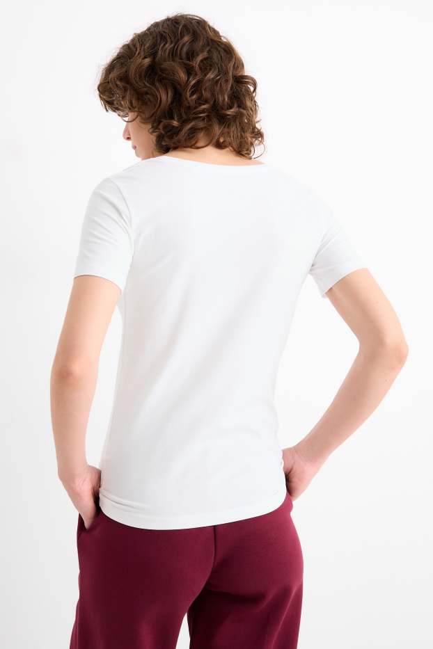 Dames - Basic T-shirt - slim fit - wit