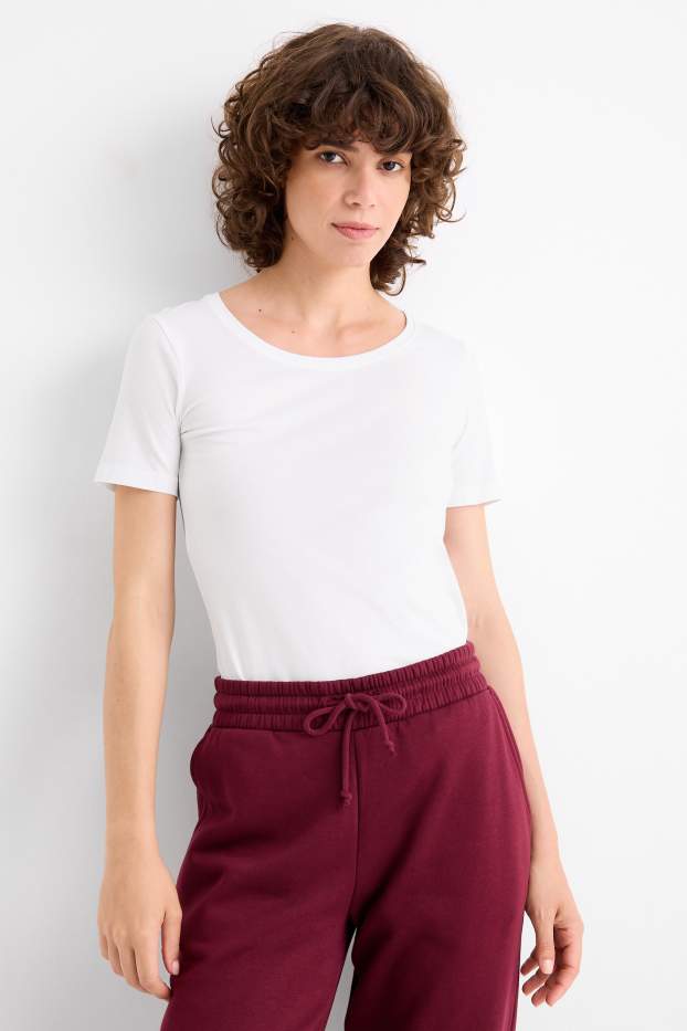 Dames - Basic T-shirt - slim fit - wit