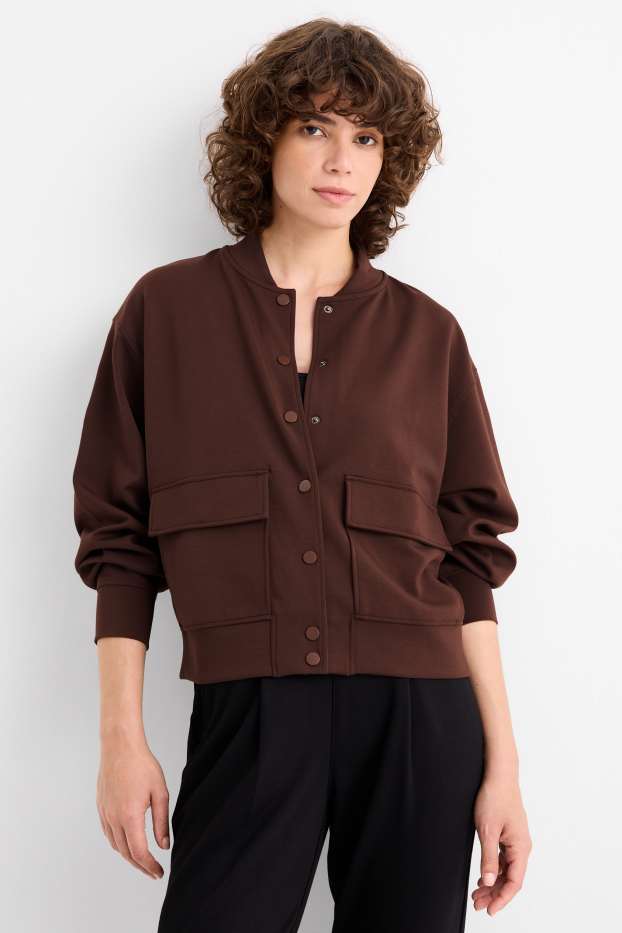Dames - Sweatvest - donkerbruin