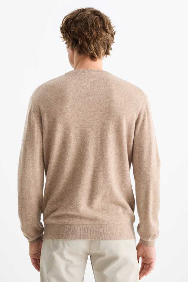 Herren - Kaschmir-Pullover - beige