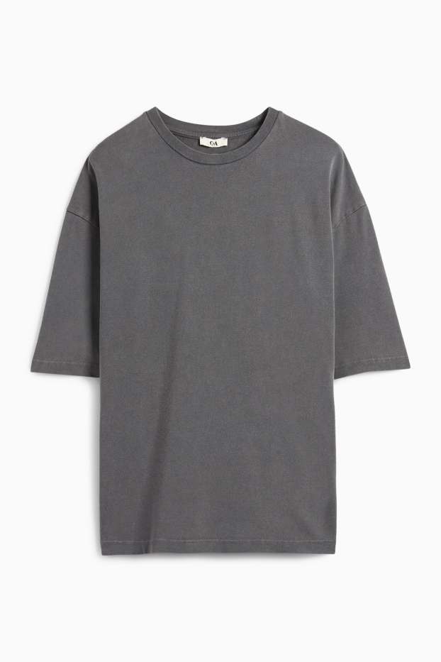Dames - T-shirt - oversized - grijs