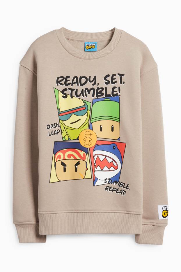 Kinderen: jongens - Stumble Guys - sweatshirt - taupe