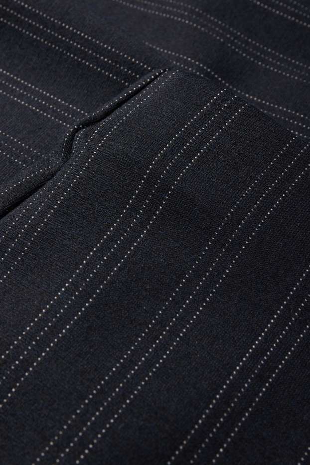 Women - Jersey trousers - mid-rise waist - flared - pinstripes - dark blue