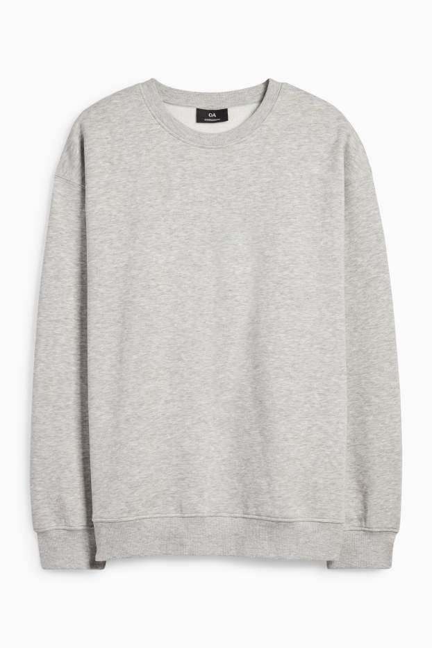Hommes - Sweat Oversize - gris clair chiné