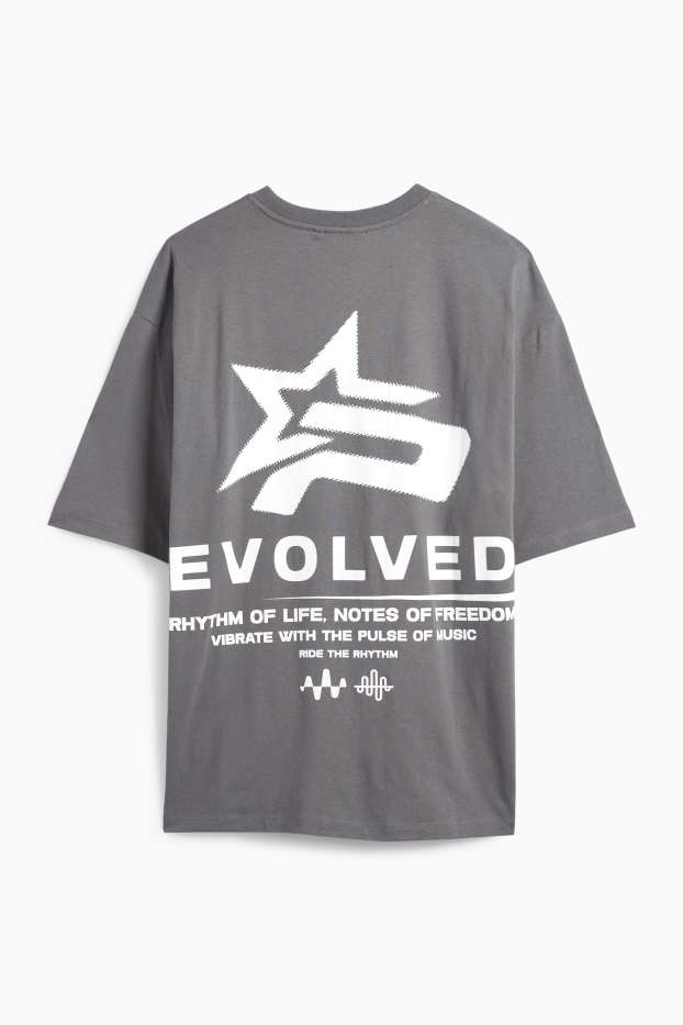 Hombre - Camiseta - extragrande - gris