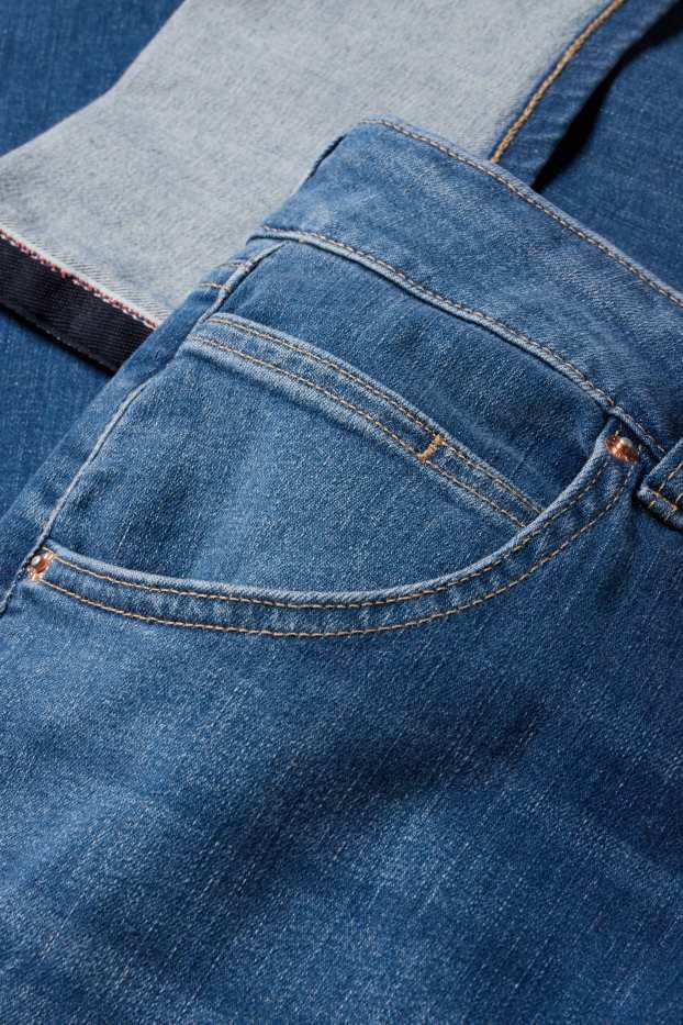 Women - Straight jeans - mid-rise waist - LYCRA® - blue denim