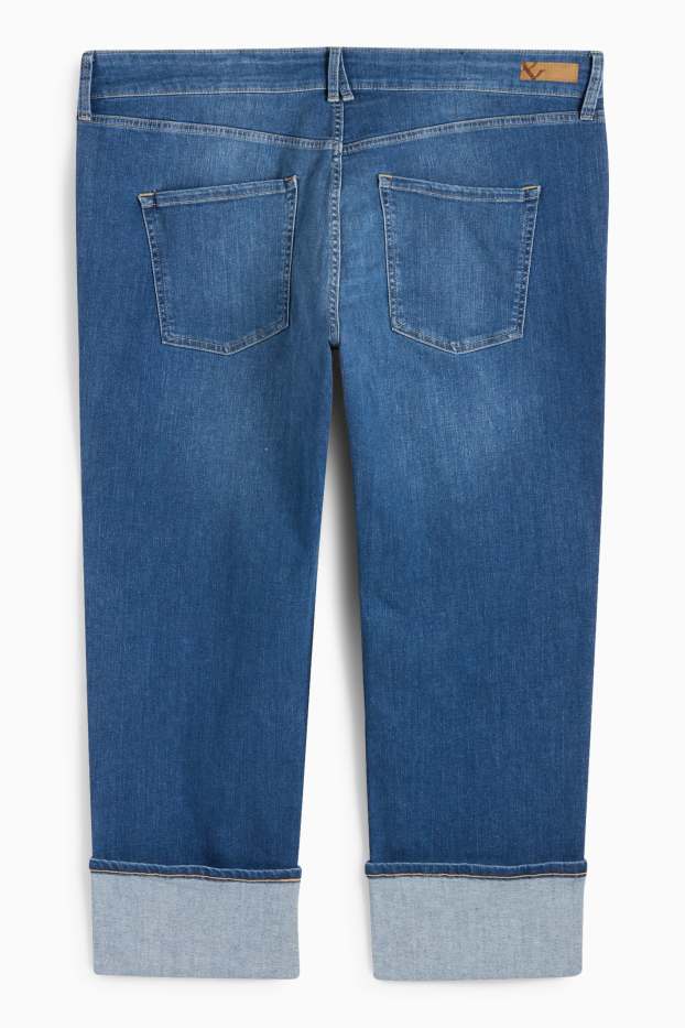 Women - Straight jeans - mid-rise waist - LYCRA® - blue denim