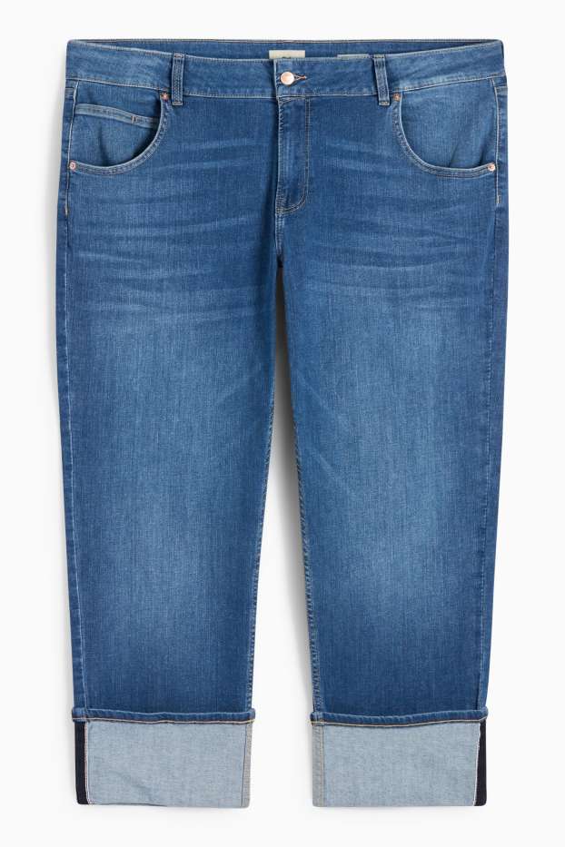 Women - Straight jeans - mid-rise waist - LYCRA® - blue denim