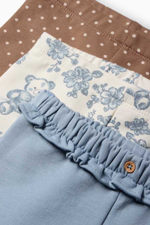 Bébés filles - Lot de 3 - ours en peluche - leggings bébé - bleu