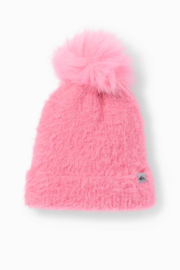 Kinder Mädchen - Ski-Bommelmütze - pink