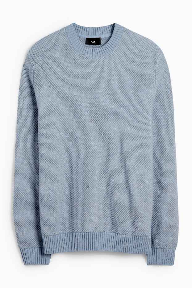 Heren - Trui - met structuur - blauw