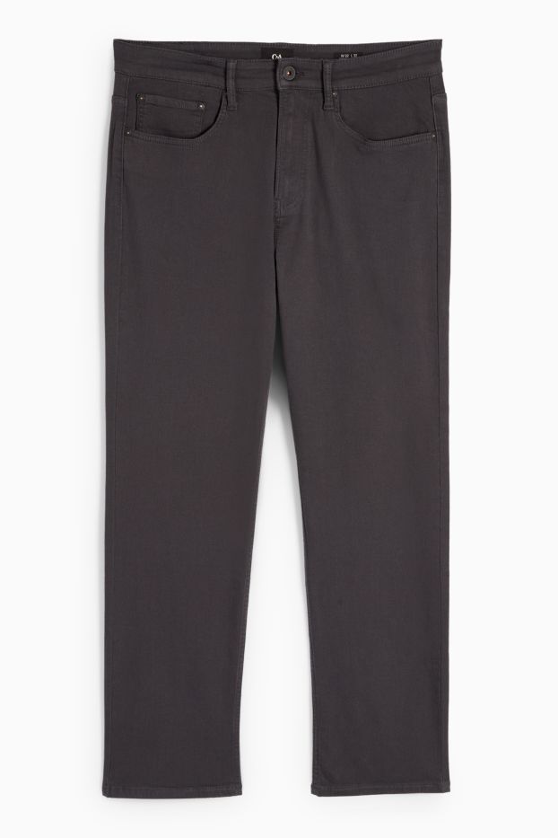 Pánské - Termo kalhoty - regular fit - tmavošedá
