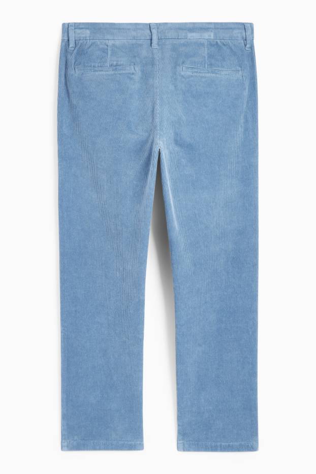 Uomo - Pantaloni chino in velluto - regular fit - azzurro