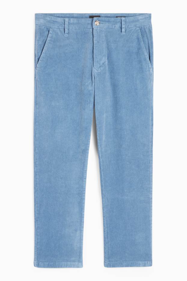 Uomo - Pantaloni chino in velluto - regular fit - azzurro