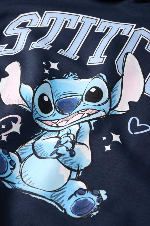 Bambine - Lilo & Stitch - felpa con cappuccio - blu scuro