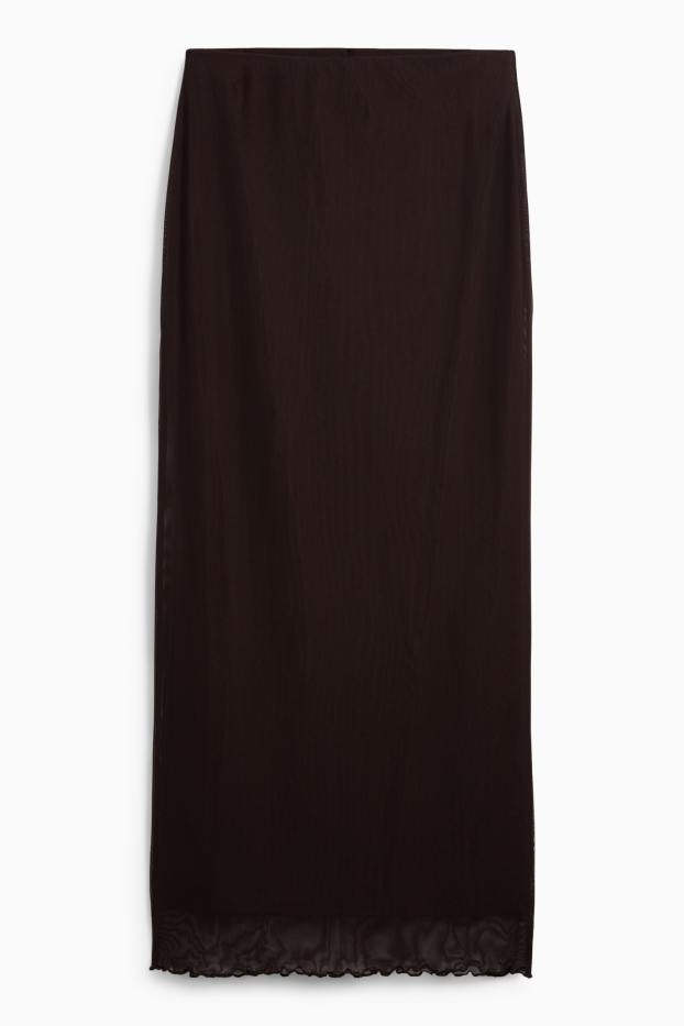 Women - Mesh skirt - dark brown