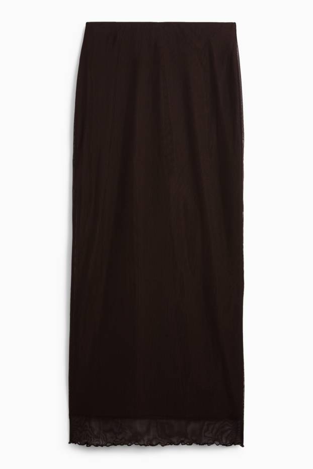 Women - Mesh skirt - dark brown