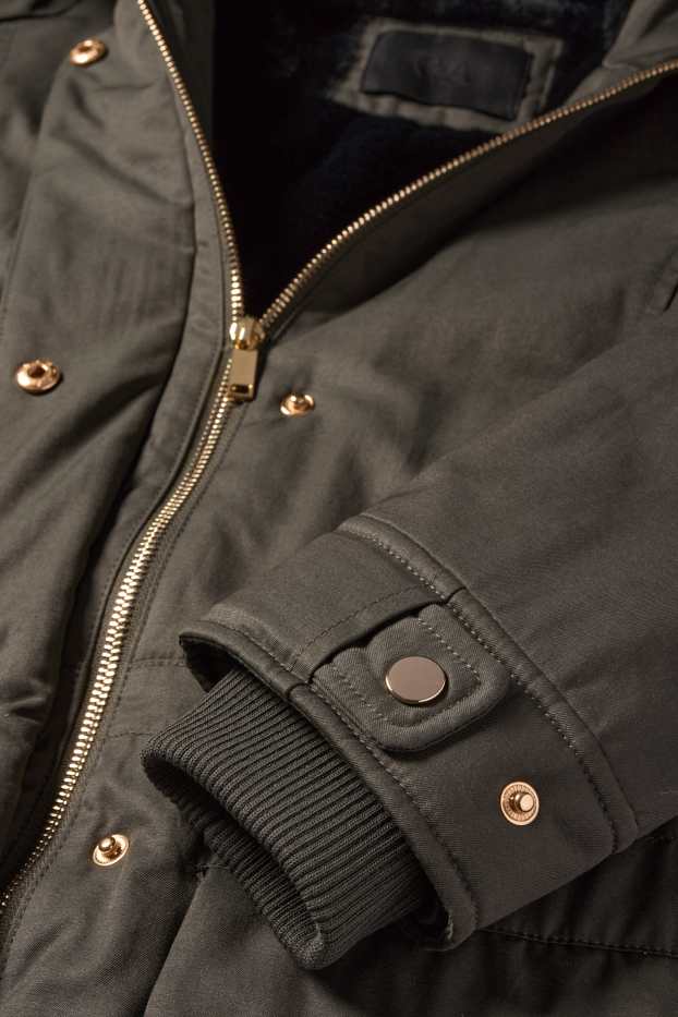 Women - Parka with hood - lined - green