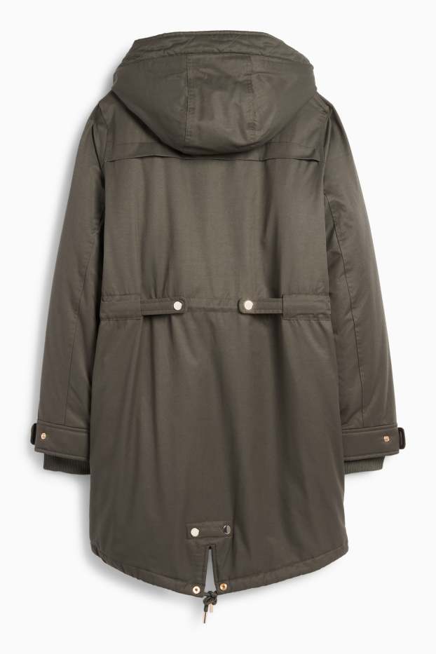 Women - Parka with hood - lined - green