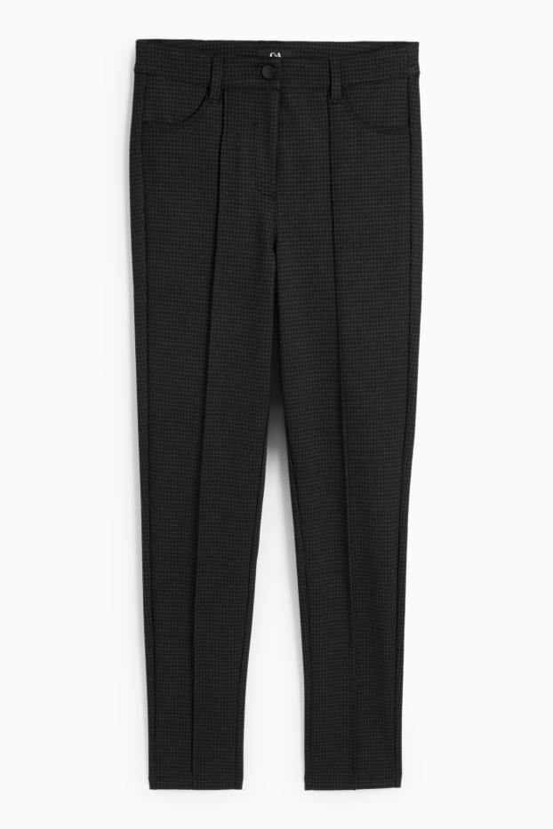 Donna - Leggings - a quadretti - grigio scuro
