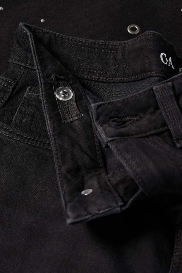 Kinderen: meisjes - Wide leg jeans - jeansdonkergrijs