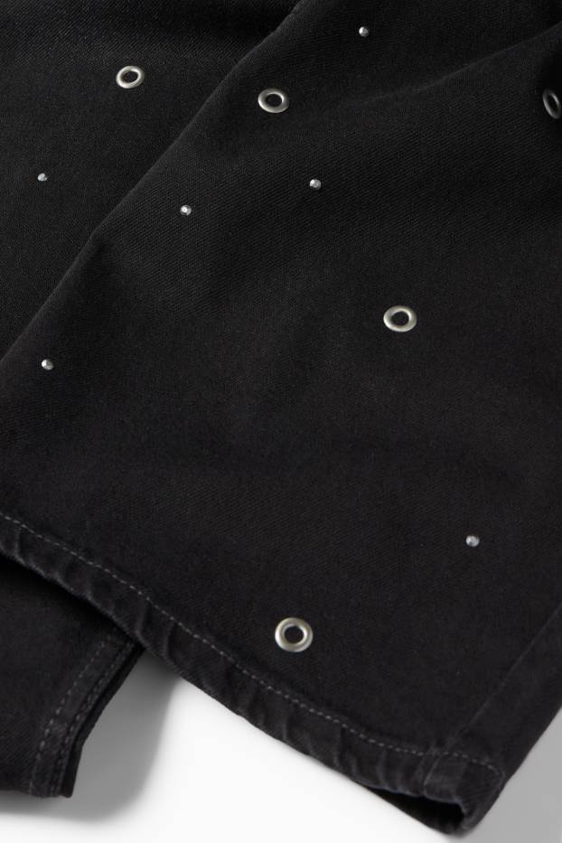 Kinderen: meisjes - Wide leg jeans - jeansdonkergrijs