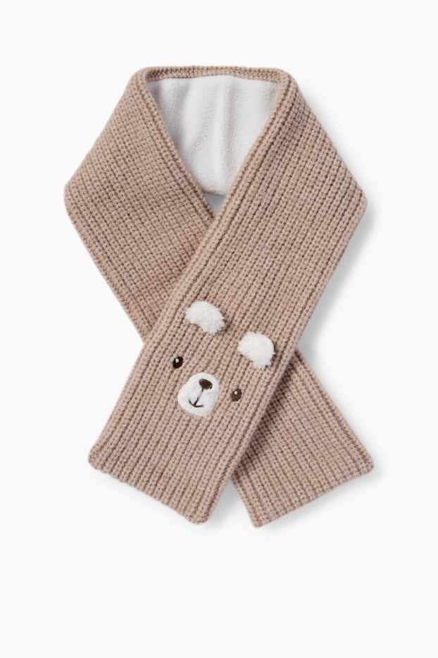 Bébés garçons - Oursons - écharpe bébé - côtelé - beige