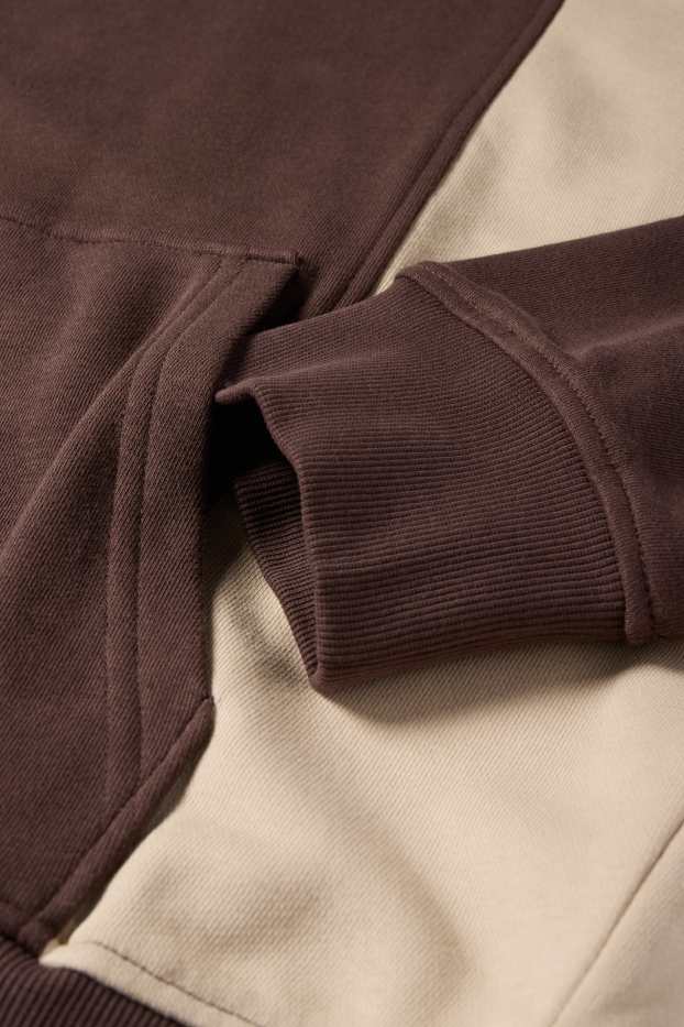 Heren - Hoodie - donkerbruin
