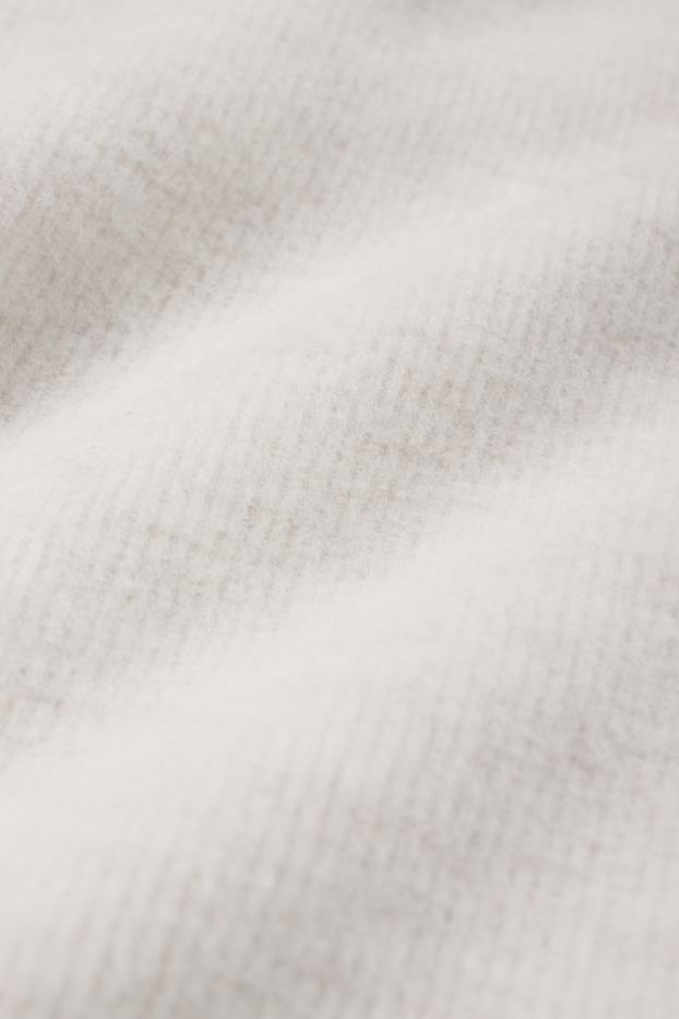 Damen - Sweatshirt - gerippt - weiß-melange