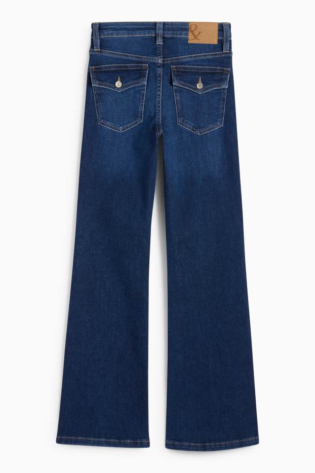 Women - Flared jeans - mid-rise waist - LYCRA® - blue denim
