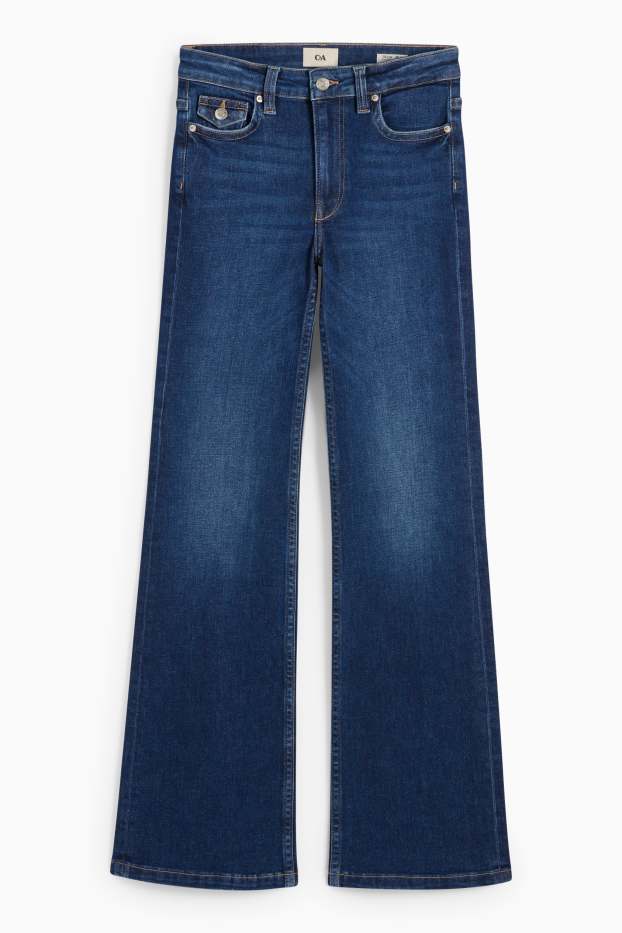 Women - Flared jeans - mid-rise waist - LYCRA® - blue denim
