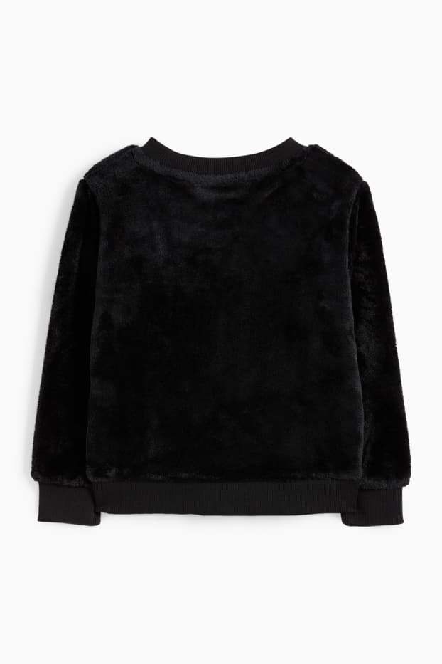 Kinderen: meisjes - Poes - sweatshirt - zwart