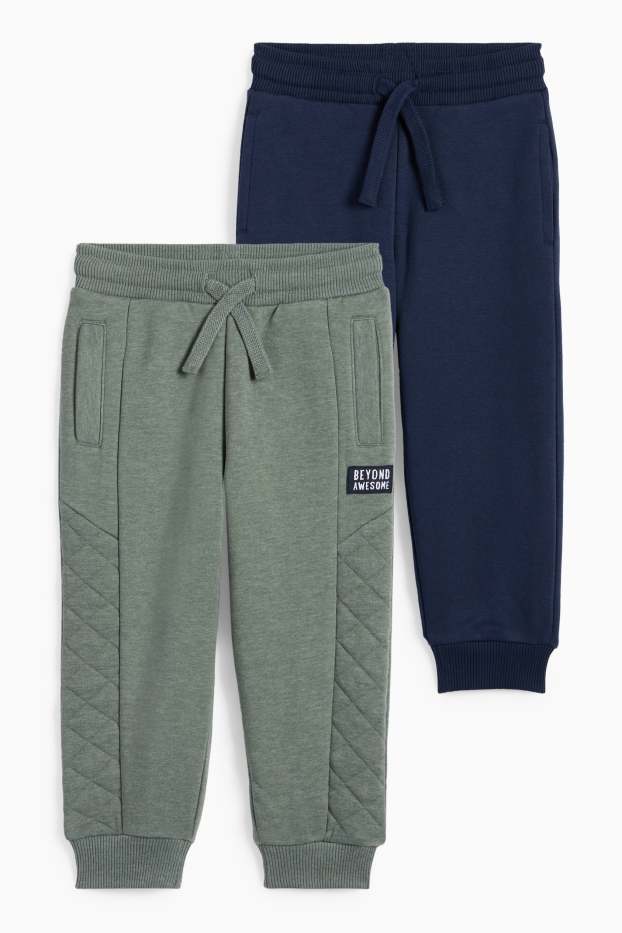 Kinderen: jongens - Set van 2 - joggingbroek - groen