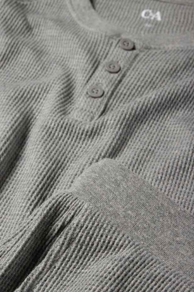 Hommes - Pyjama - texturé - gris