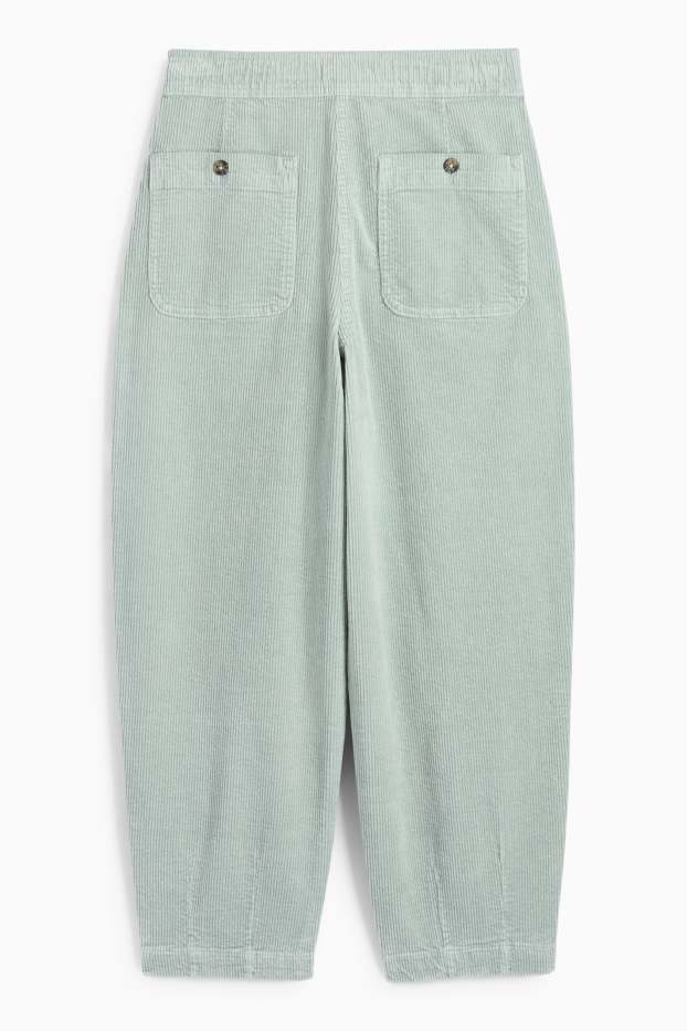 Damen - Cordhose - High Waist - Barrel Leg - LYCRA® - mintgrün