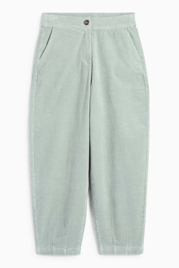 Damen - Cordhose - High Waist - Barrel Leg - LYCRA® - mintgrün