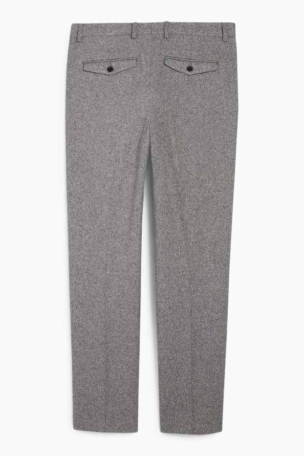 Hommes - Pantalon de costume - regular fit - extensible - finition texturée - gris
