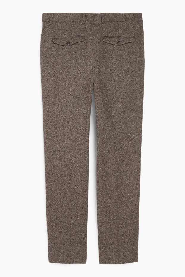Heren - Broek uit het combi-systeem - regular fit - stretch - met structuur - bruin