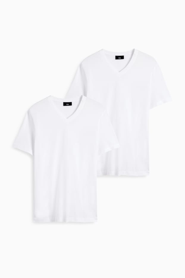 Herren - Multipack 2er - T-Shirt - Regular Fit - weiss
