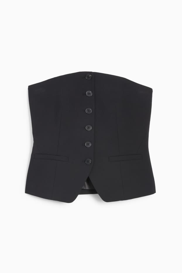Mujer - Chaleco de oficina - body fit - negro